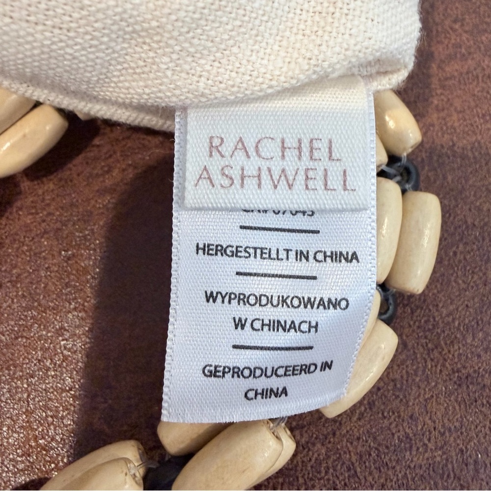 Rachel Ashwell Beaded Semi-Circle Tote Bag - Natural/Black - Picture 5 of 11